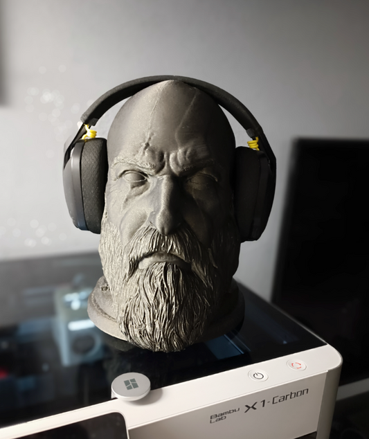 "God of War Kratos head" headphone stand