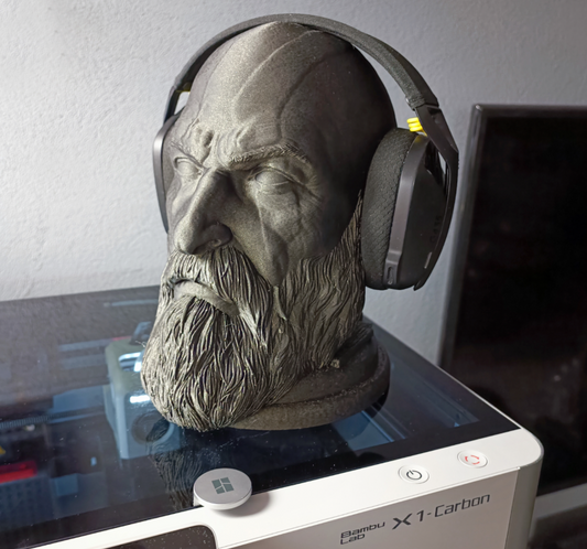 "God of War Kratos head" headphone stand
